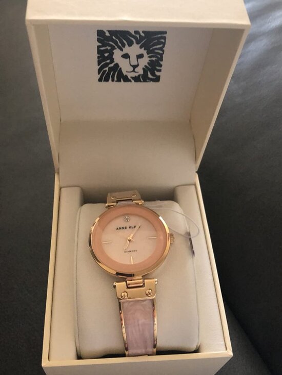 Anne Klein Women Light Pink Gold Analog Quartz Genuine Diamond Dial Bangle Watch main image 9